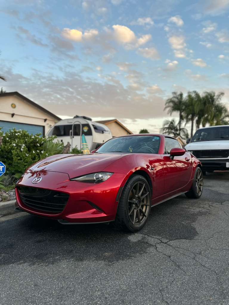 Red Mazda MX-5 Miata after detailing