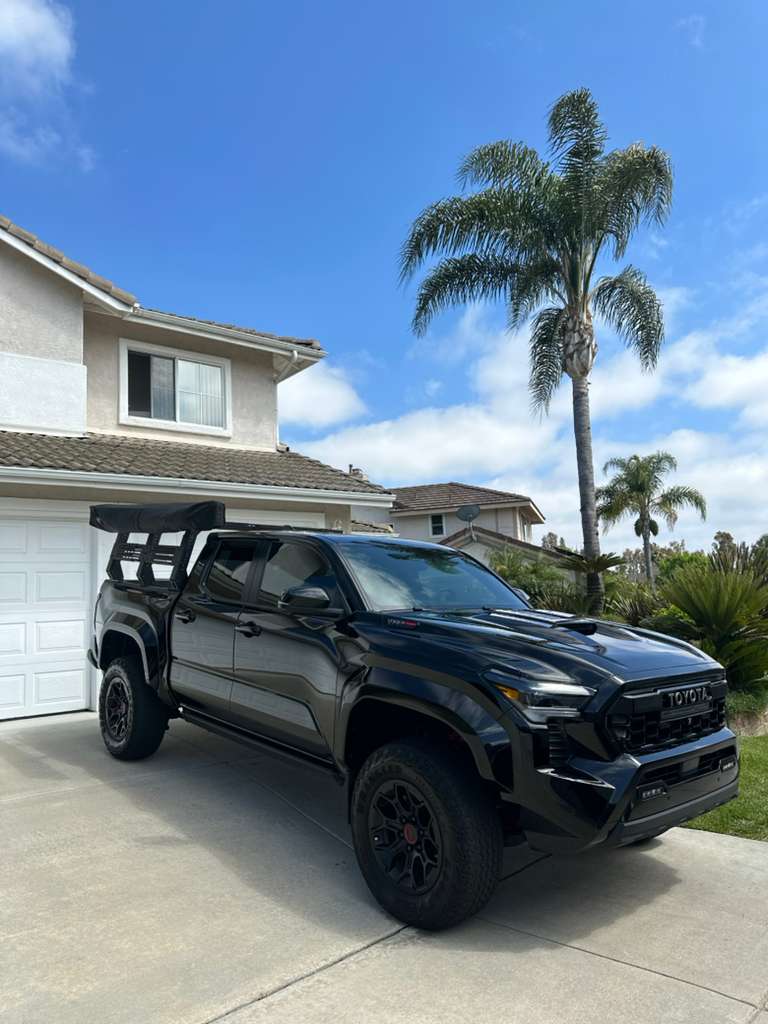 Black Toyota Tacoma TRD Pro after detailing